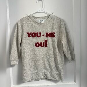 Zoe Karssen Women's 'You, Me, Oui' Sweatshirt - Grey Size XS $162